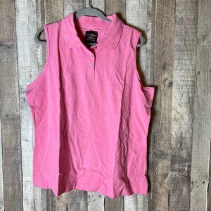 Undercover Agent by Kathleen Kirkwood Pink Sleeveless Polo